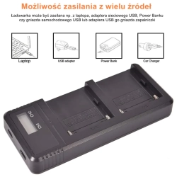 Zestaw 2x NP-F970 z podwójną ładowarką USB