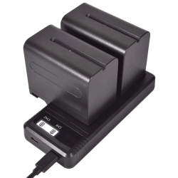 Zestaw akumulatorów NP-F970 z podwójną ładowarką LCD