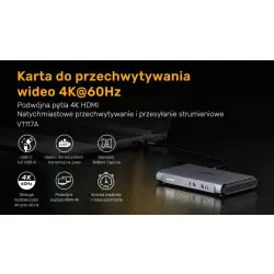 Grabber video HDMI / splitter 4K 60Hz USB-C/A