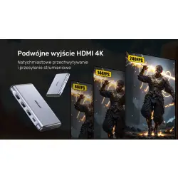 Grabber video HDMI / splitter 4K 60Hz USB-C/A