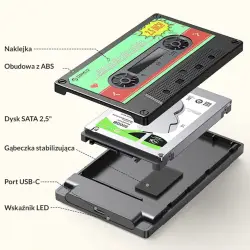 Obudowa dysku SATA 2,5'' USB-C kaseta