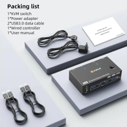 Przełącznik KVM USB 2 PC - 2 monitory HDMI+DP 8K