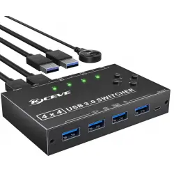 Przełącznik USB 3.0 KVM do czterech komputerów