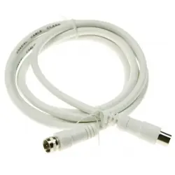 Kabel z końcówką nakręcaną F i wtykiem antenowym do telewizora