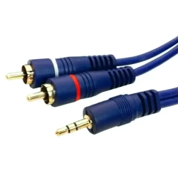 Przewód Mini Jack 3,5mm - 2x RCA Gold