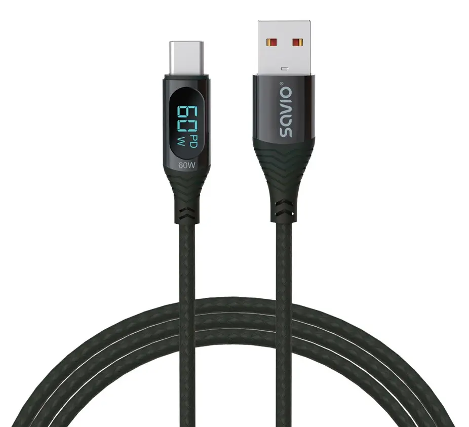 Kabel USB-C - USB 60W 1m z wyświetlaczem zdjęcie 4