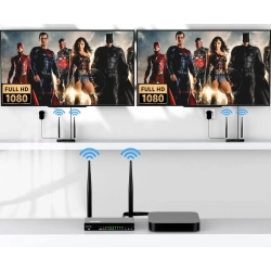 Zestaw do bezprzewodowej transmisji HDMI z dwoma odbiornikami