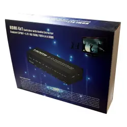Switch HDMI 4x1 HDR + ekstraktor AES04