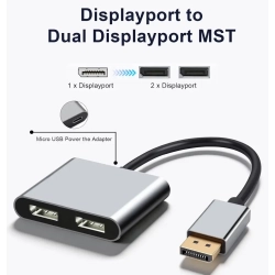 Splitter DisplayPort 1.4 4K MST 1x2