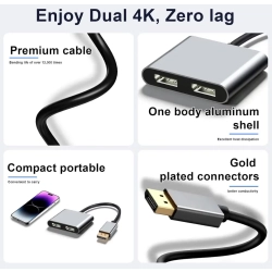 Splitter DisplayPort 1.4 4K MST 1x2