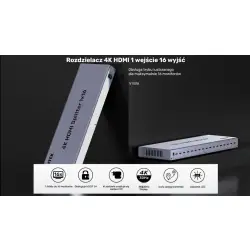 Aktywny rozdzielacz HDMI 4K 1x16 4K@30Hz