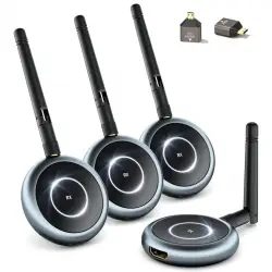 Bezprzewodowe przesyłanie HDMI do trzech odbiorników