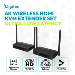 Transmiter bezprzewodowy HDMI 4K 60Hz KVM 100m