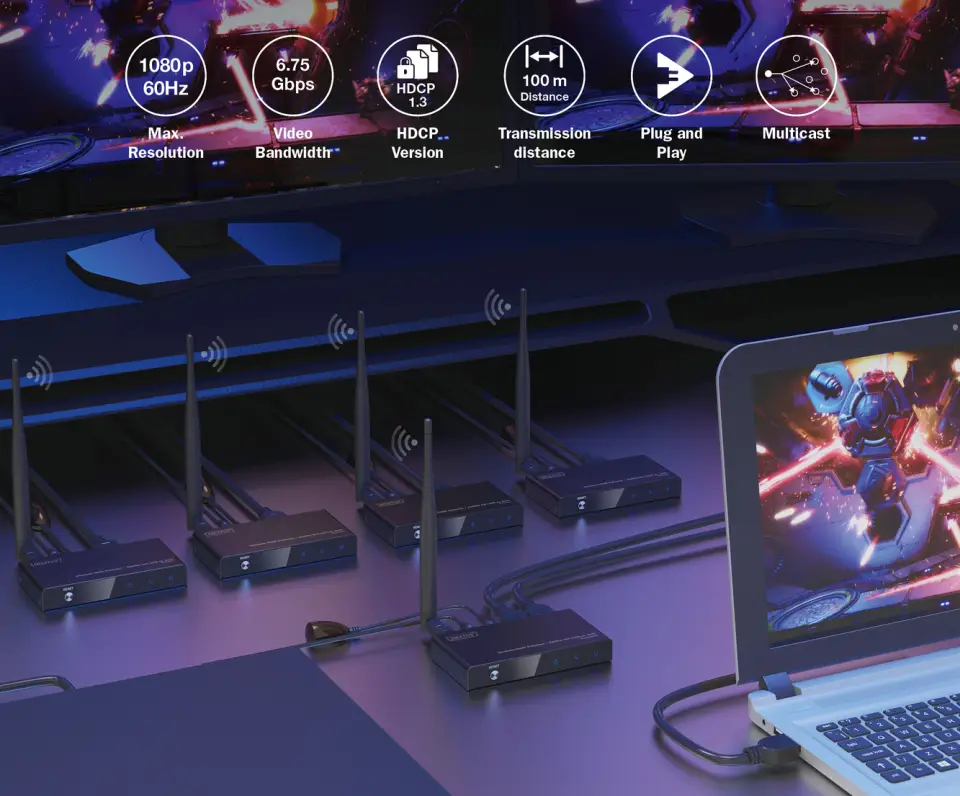Dodatkowy odbiornik do transmitera HDMI 1x4 100m zdjęcie 4