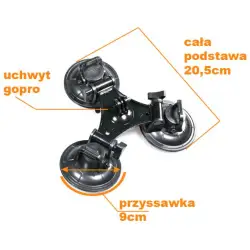 Uchwyt z przyssawkami 3 punktowy GoPro L