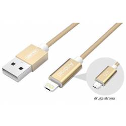 Kabel USB HYBRID microUSB/Lightning Gold