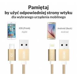 Kabel USB HYBRID microUSB/Lightning Gold