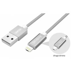 Kabel USB HYBRID microUSB/Lightning Gray