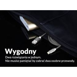 Kabel USB HYBRID microUSB/Lightning Gold