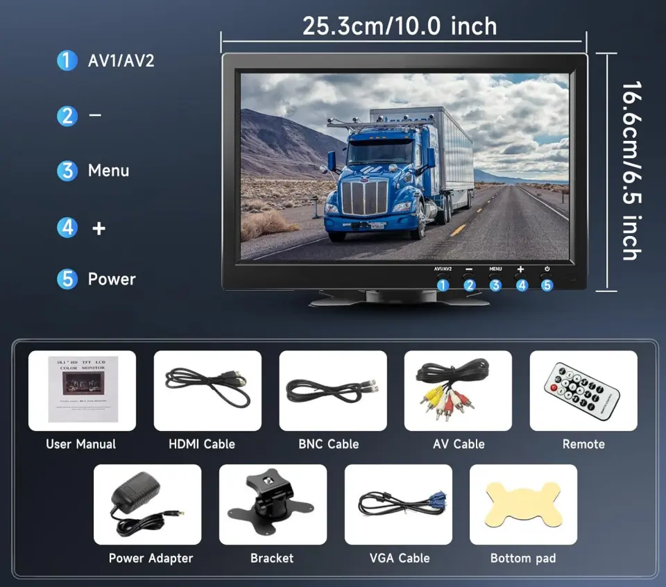 Monitor LCD TFT 10 cali VHK02 zdjęcie 4